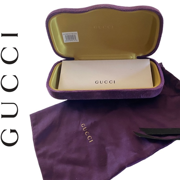 Gucci velvet luxury sunglasses case and accessories